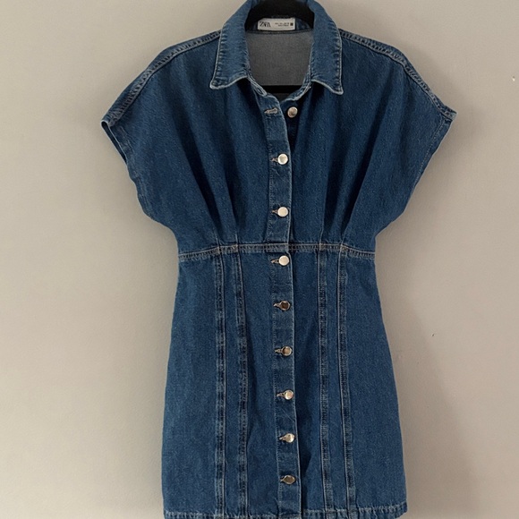 Zara Dresses & Skirts - Zara Denim Button-Up Mini Dress